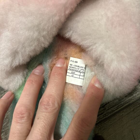 Emu Australia Mayberry Tie Dye W12655 Womens Pink Wool Slides Slippers Fluffy 11 - Picture 9 of 9